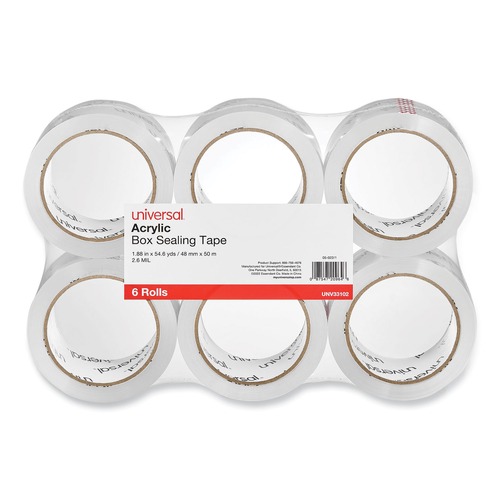 Office & Office Supplies | Universal UNV33102 1.88 in. x 54.6 yd Moving and Storage Packing Tape - Clear (6/Pack) image number 0