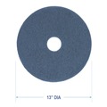Cleaning & Janitorial Accessories | Boardwalk BWK4013BLU 13 in. Diameter Scrubbing Floor Pads - Blue (5/Carton) image number 4