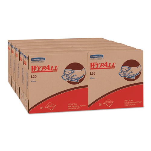 Paper Towels and Napkins | WypAll 47044 L20 9.1 in. x 16.8 in. 4-Ply Towels in a POP-UP Box - White (88/Box, 10 Boxes/Carton) image number 0