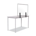 Office Jansan | MasterVision GL34019101 Protector Series 40.9 in. x 0.16 in. x 27.6 in. Glass Aluminum Desktop Divider - Clear (1/Carton) image number 3