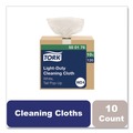 Cleaning Cloths | Tork 500176 1-Ply 8.3 in. x 16.1 in. Light Duty Cleaning Cloth Pop Up Box - White (10/Carton) image number 2
