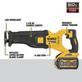 Reciprocating Saws | Dewalt DCS389X2 FLEXVOLT 60V MAX Brushless Lithium-Ion 1-1/8 in. Cordless Reciprocating Saw Kit with (2) 9 Ah Batteries image number 2