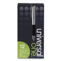 Office Jansan | Universal UNV15540 1 mm Comfort Grip Retractable Ballpoint Pen - Medium, Black (1 Dozen) image number 0