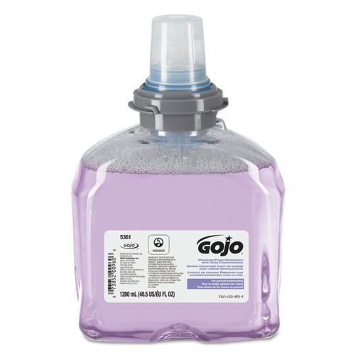 Cleaning & Janitorial Supplies | GOJO Industries 5361-02 1200 mL TFX Luxury Foam Hand Wash Dispenser - Fresh Scent (2/Carton) image number 0
