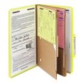 File Folders | Smead 19084 6 SafeSHIELD Fasteners 2 Dividers Legal Size 6-Section Pressboard Top Tab Pocket Classification Folders - Yellow (10/Box) image number 1