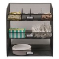 Bulk Savings Pricing 2 | Safco 3293BL 14.63 in. x 11.75 in. x 15 in. 3 Compartments Steel Mesh Onyx Breakroom Organizers - Black image number 1