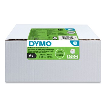 DYMO 2.75 in. x 2.12 in. Veterinary Prescription Labels for LabelWriter Label Printers - Black/White (6/Pack)