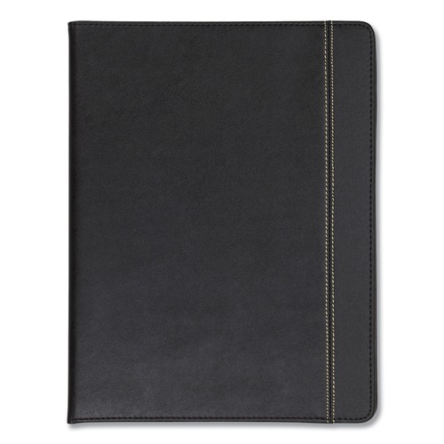 Office Jansan | Samsill 71220 Slimline Leather-Look/Faux Reptile Trim Writing Pad Padfolio - Black image number 0