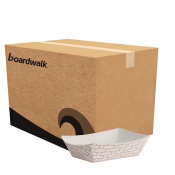 Boardwalk 0.5 lbs. Capacity Paper Food Baskets - Red/White (1000/Carton)