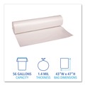 Protractors | Boardwalk BWK536 43 in. x 47 in. 56 gal. 1.4 mil Low-Density Can Liners - Clear (100/Carton) image number 3
