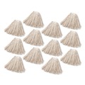 Mops | Rubbermaid Commercial FGF11800WH00 24 oz. 1 in. Band Premium Cut-End Cotton Wet Mop Head - White (12/Carton) image number 0