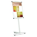 Office Jansan | Quartet LCF2418 18 in. x 24 in. Frame, 54 in. High Improv Lobby Clip-Frame Pedestal Sign - Aluminum image number 0