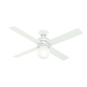 Hunter 50276 52 in. Hepburn Matte White Ceiling Fan with Light Kit and Wall Control