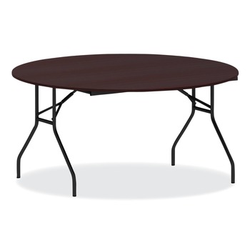 Alera ALEFT7260DMY 59 in. Diameter x 29.13 in. Height Round Wood Folding Table - Mahogany