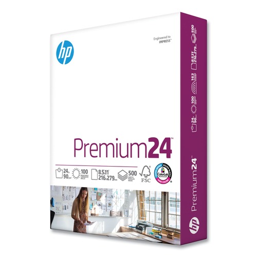 Office Jansan | HP Papers 11240-0 Premium24 8.5 in. x 11 in. 98 Bright 24-lb. Paper - Ultra White (500/Ream) image number 0