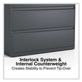  | Alera 25511 42 in. x 18.63 in. x 52.5 in. 4-Drawer Lateral File - Charcoal image number 7