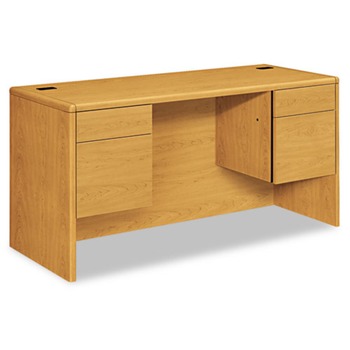HON 10700 Series 60 in. x 24 in. x 29.5 in. 3/4 Height Pedestals Kneespace Credenza - Harvest