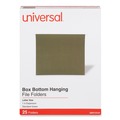  | Universal UNV14141 1/5-Cut Tab, Box Bottom Hanging File Folders - Letter Size, Standard Green (25/Box) image number 0