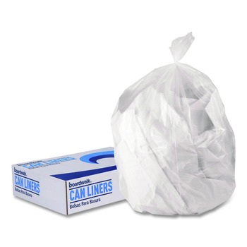 Boardwalk 30 Gallon 0.5 mil 30 in. x 36 in. Perforated Roll Low-Density Waste Can Liners - Clear (250/Carton)