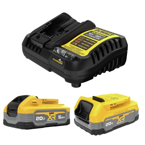 Battery and Charger Starter Kits | Factory Reconditioned Dewalt DCBP315-2CR 20V MAX XR POWERSTACK 5 Ah and 1.7 Ah Lithium-Ion Batteries and Charger Kit image number 0