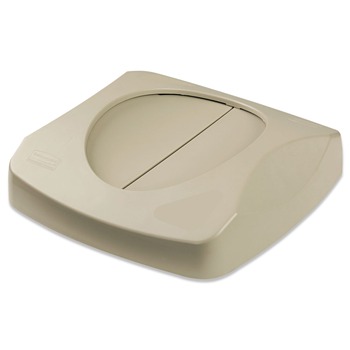 Rubbermaid Commercial FG268988BEIG Untouchable 16 in. x 16 in. Square Swing Top Lid - Beige