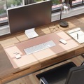 Desk Accessories & Office Organizers | Smead 64829 36 x 17 Vegan Leather Desk Pads - Light Pink image number 6