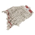 Mops | Rubbermaid Commercial FGC11306WH00 Cotton/Synthetic Swinger Loop Wet Mop Heads - Large, White (6/Carton) image number 3