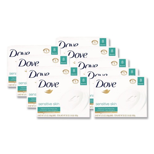 Hand Soaps | Dove CB613789 4.5 oz. Sensitive Skin Bath Bar - Unscented (72/Carton) image number 0