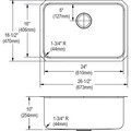 Kitchen Sinks | Elkay ELUH241610 Lustertone Undermount 26-1/2 in. x 18-1/2 in. Single Bowl Sink (Stainless Steel) image number 2