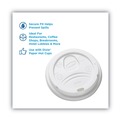 Cups and Lids | Dixie DL9540 10 oz. Sip-Through Hot Drink Dome Lids - White (100/Pack) image number 2