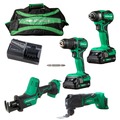 Combo Kits | Metabo HPT KC18DDX4SM 18V MultiVolt Brushless Lithium-Ion Cordless 4-Tool Sub-Compact Combo Kit with 2 Batteries (2 Ah) image number 0