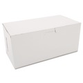 Food Trays, Containers, and Lids | SCT SCH 0949 4 in. x 9 in. x 5 in. Non-Window Paper Bakery Boxes - White (250/Carton) image number 0