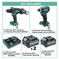 Combo Kits | Makita GT200D-BL4040-BNDL 40V max XGT Brushless Lithium-Ion Cordless Hammer Drill Driver and Impact Driver Combo Kit with 2 Batteries (2.5 Ah) and 1 Battery (4 Ah) Bundle image number 1