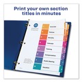 Office Jansan | Avery 11168 Ready Index 11 in. x 8.5 in. 8-Tab 1 to 8 Uncollated Customizable TOC Dividers - Multicolor Tabs/White (24/Box) image number 3
