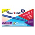 Pens | Paper Mate 2124506 Medium 1 mm Write Bros. Stick Grip Ballpoint Pen - Blue Ink/Barrel (1-Dozen) image number 1