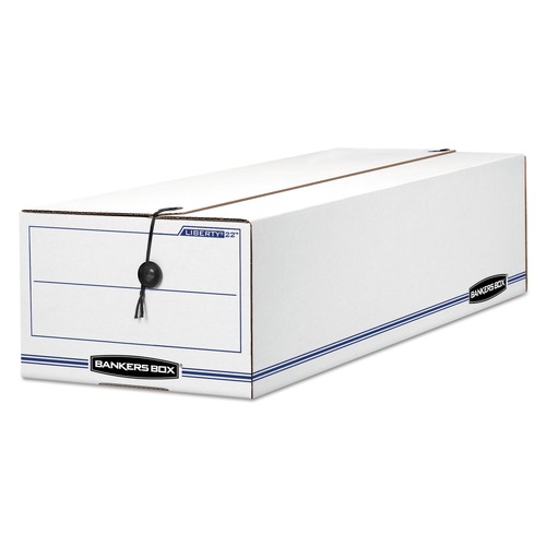 Bankers Box 00018 Liberty 9 in. x 24.25 in. x 7.5 in. Check and Form Boxes - White/Blue (12/Carton) image number 0