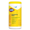 Disinfectants | Clorox 15948 7 in. x 8 in. 1-Ply Disinfecting Wipes - Lemon Fresh, White (75/Canister, 6/Carton) image number 1