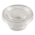 Food Trays, Containers, and Lids | AmerCareRoyal 60003027 Portion Cup Lids for 1.5 oz to 2 oz Portion Cups - Clear (2500/Carton) image number 0