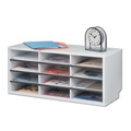 Office Jansan | Fellowes Mfg Co. 25004 12 Sections 29 in. x 11-7/8 in. x 12-15/16 in. Particle Board Desktop Sorter - Dove Gray image number 2