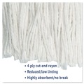 New Year New Savings! Save $25 off $150 | Boardwalk BWK2020REA #20 Cut-End Rayon Wet Mop Head - White image number 6