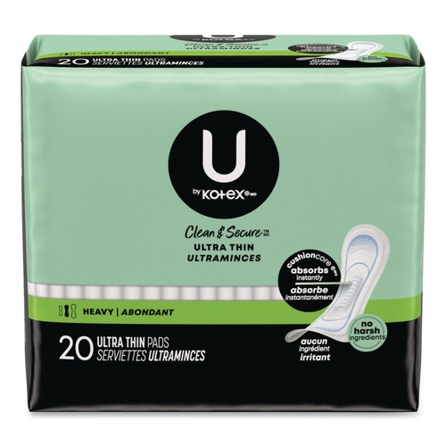 Cleaning & Janitorial Supplies | Kimberly-Clark 53088 U by Kotex Security Ultra-Thin Feminine Pads (8/Carton) image number 0