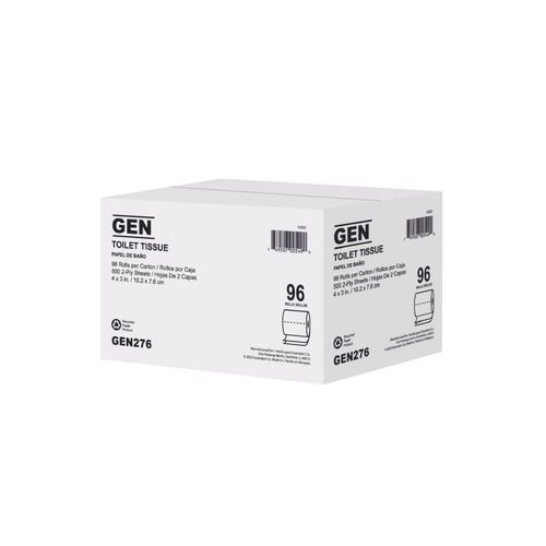 Cleaning & Janitorial Supplies | GEN GEN276 4 in. x 3 in. 2-Ply Standard Bath Tissue - White (96/Carton) image number 0