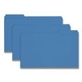 File Folders | Smead 22541 1/3-Cut Tabs Assorted Legal Size 1 in. Expansion Recycled Heavy Pressboard Folders - Dark Blue (25/Box) image number 0