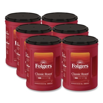 Folgers 2550030419 40.3 oz Canister Ground Coffee - Classic Roast (6/Carton)