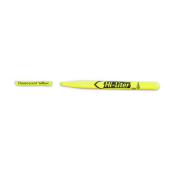 Avery HI-LITER Pen-Style Chisel Tip Highlighters - Fluorescent Yellow Ink/Black Barrel (1-Dozen)