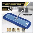Mops | Gritt Commercial GRI17436T4PK 36 in. x 5 in. Microfiber Head 40 in. to 72 in. Silver Aluminum Handle Dust Mop with Telescopic Handle - Blue (4/Kit) image number 4