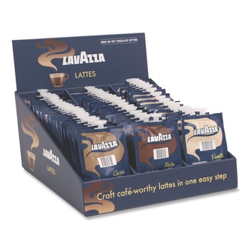 Lavazza Classic/Mocha/Vanilla Freshpacks Latte Merchandiser Kit (54/Carton)