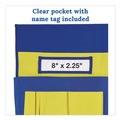 Office Chairs | Carson-Dellosa 158036 15 in. x 1.5 in. x 19 in. Fabric Chairback Buddy for Student Chairs - Medium, Blue/Yellow image number 2