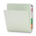File Folders | Smead 26200 1 in. Expansion Extra-Heavy Recycled Pressboard End Tab Folders - Letter Size/Gray-Green (25/Box) image number 3