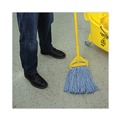 Office Jansan | Boardwalk BWK2016B #16 Cut-End Standard Head Cotton/Synthetic Fiber Mop Head - Blue (12/Carton) image number 8